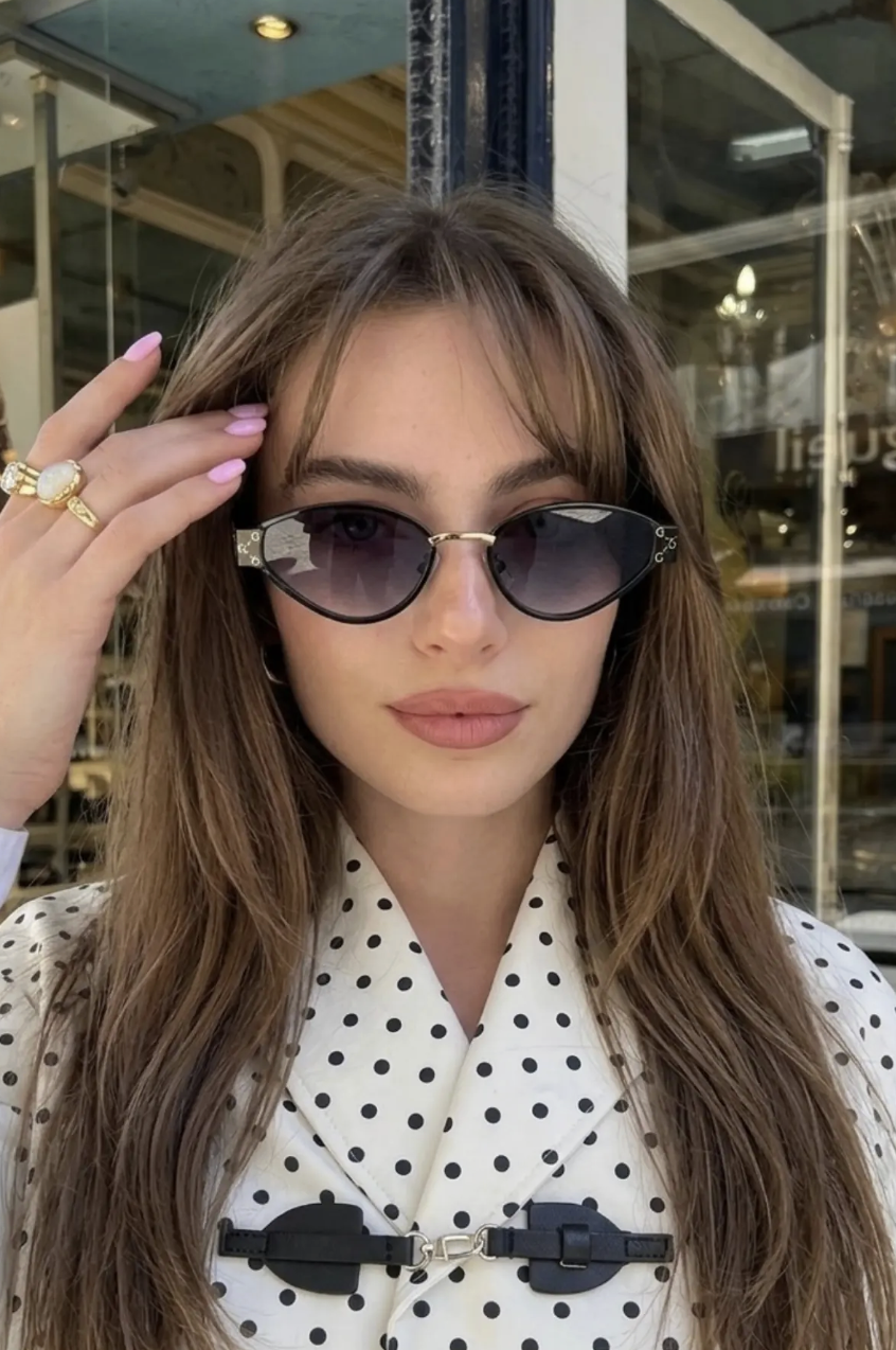 GG Noir Edda Kadın Cat Eye Trend Siyah Ultra Hafif Uv400 Filtreli Güneş Gözlüğü