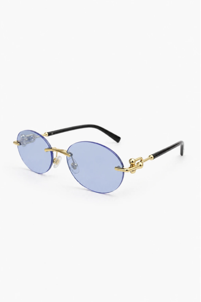 Unisex Elips Gold Çerçeveli Ultra Hafif Uv400 Filtreli Güneş Gözlüğü
