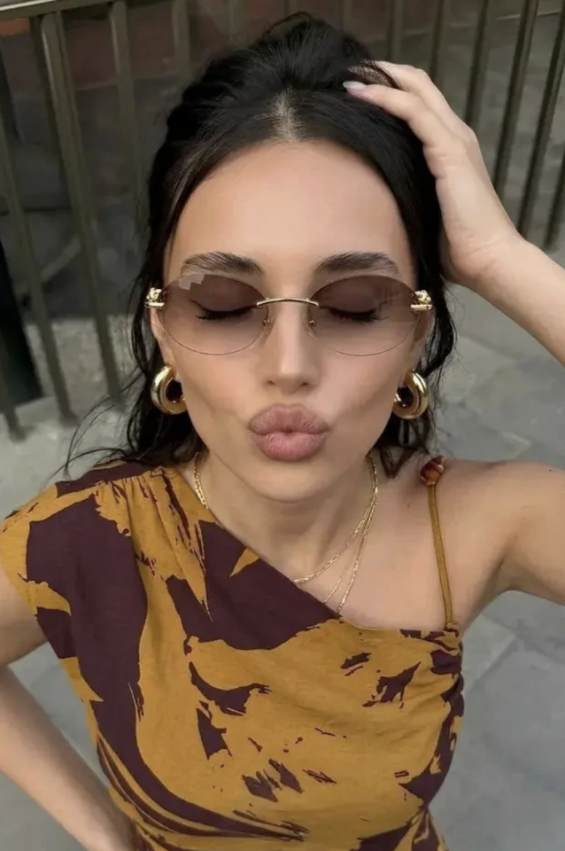 Unisex Elips Gold Çerçeveli Ultra Hafif Uv400 Filtreli Güneş Gözlüğü