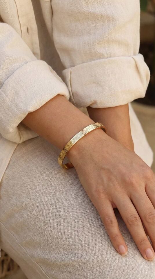 316L Çelik Gold Renk Ayetel Kürsi Yazılı Bileklik