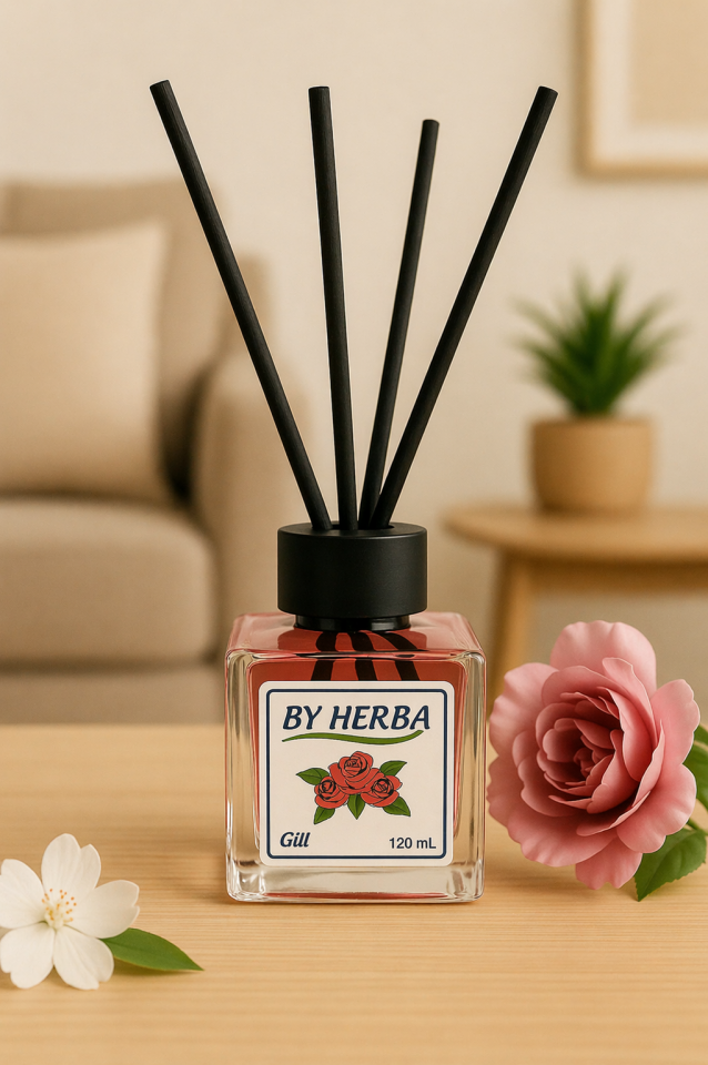 By Herba Gül Aromalı Çubuklu Oda Kokusu