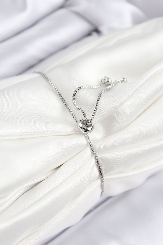 Pirinç Zirkon Taşlı Çift Sıra Model Gümüş Renk Asansörlü Kadın Bileklik