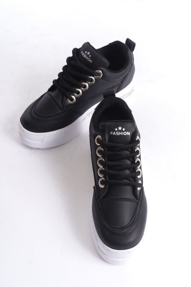 Siyah Kadın Gizli Topuklu Sneaker TR04MS01A