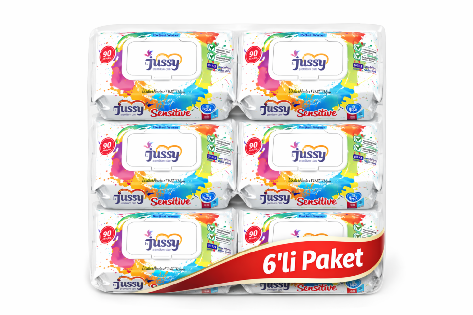 Jussy Islak Mendil 90 ’lı  Paket – Hassas Temizlik İçin Nemli Mendil