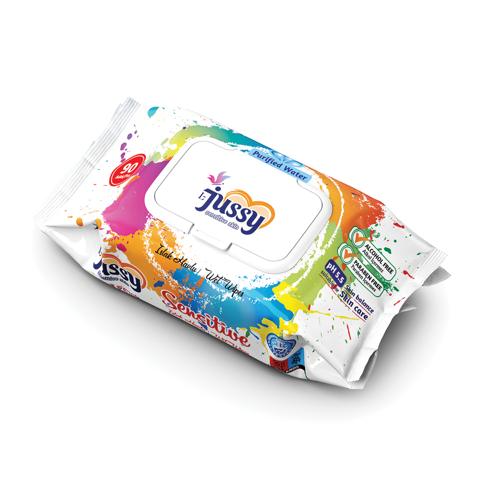 Jussy Islak Mendil 90 ’lı  Paket – Hassas Temizlik İçin Nemli Mendil